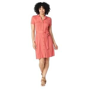 Isaac Mizrahi LIVE! Coral Button Front Dress NWT Women's Large